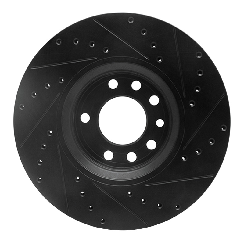 Chevrolet Zafira Brake Rotor (1) - Front Left - R1 Concepts - Drilled & Slotted - Black - `99-`10